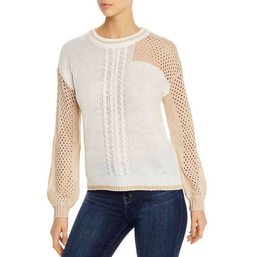 Design History‎ Mesh-Patchwork Crewneck Sweater L